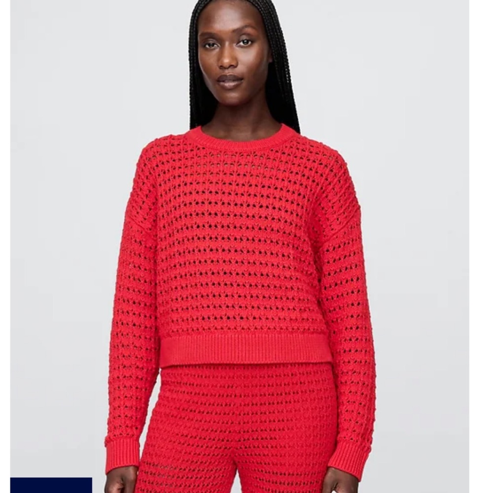 100% Cotton Crochet Crewneck Sweater - GAP NWT